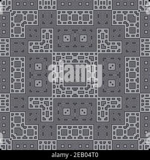 Ein dekoratives Muster im Kassier-Stil mit eingelassenen Paneelen in geometrischen Formen. Stockfoto