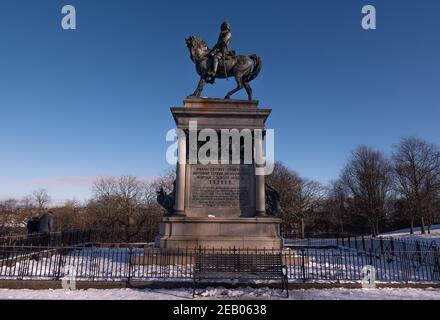 Bronzestatue von Lord Roberts im Kelvingrove Park, Glasgow Stockfoto