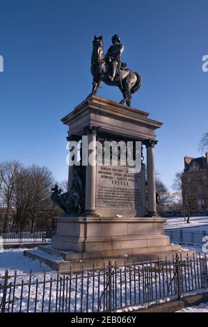 Bronzestatue von Lord Roberts im Kelvingrove Park, Glasgow Stockfoto