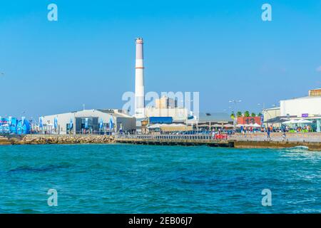 TEL AVIV, ISRAEL, 10. SEPTEMBER 2018: Blick auf den alten Hafen von Tel Aviv, Israel Stockfoto