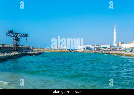 TEL AVIV, ISRAEL, 10. SEPTEMBER 2018: Blick auf den alten Hafen von Tel Aviv, Israel Stockfoto
