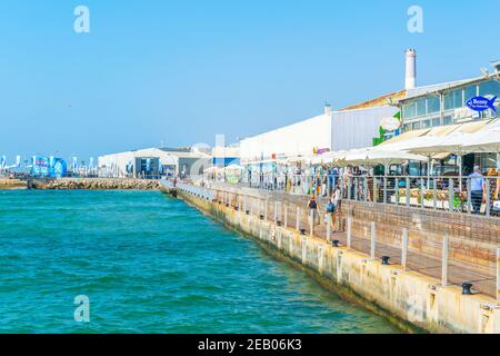 TEL AVIV, ISRAEL, 10. SEPTEMBER 2018: Blick auf den alten Hafen von Tel Aviv, Israel Stockfoto