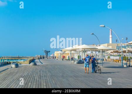 TEL AVIV, ISRAEL, 10. SEPTEMBER 2018: Blick auf den alten Hafen von Tel Aviv, Israel Stockfoto