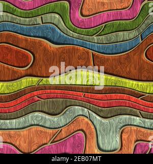 3D Render nahtlose ebnen Hintergrund Fliese mit Holz Muster Textur Stockfoto