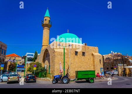 ACRE, ISRAEL, 12. SEPTEMBER 2018: Sinan Pasha Moschee in Akko/Akko, Israel Stockfoto