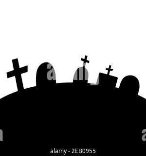 Grab, Friedhof, Kreuz, Symbol Vektor Illustration isoliert auf weißem Hintergrund. Stock Vektor