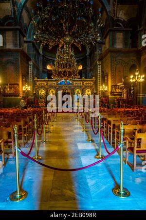THESSALONIKI, GRIECHENLAND, 8. SEPTEMBER 2017: Das Innere der Hagia Sophia Kirche in Thessaloniki, Griechenland Stockfoto