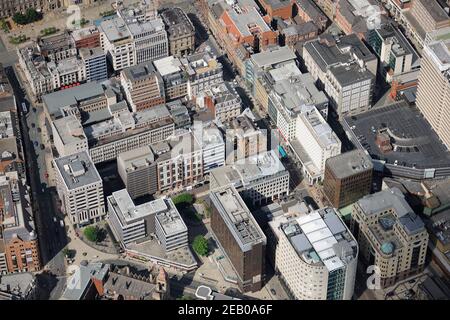 Luftaufnahmen von Leeds, einschließlich der ersten Direct Arena (auch bekannt als Leeds Arena) im Bau, Leeds, West Yorkshire Stockfoto