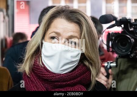 Lyon (Frankreich), 11. Februar 2021. Die Ministerin für Ökologie, Barbara Pompili, besuchte Lyon. Stockfoto