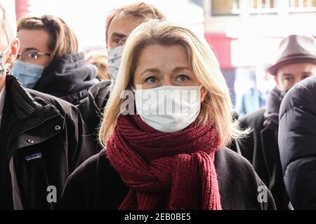 Lyon (Frankreich), 11. Februar 2021. Die Ministerin für Ökologie, Barbara Pompili, besuchte Lyon. Stockfoto