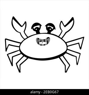 Krabbe, handgezeichnete isolierte Vektor-Illustration Stock Vektor
