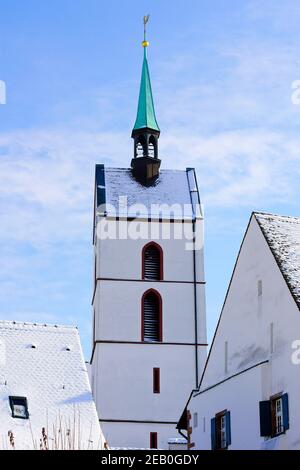 St. Franziskus Kirche im Dorf Riehen, Kanton Basel Stadt, Schweiz. Stockfoto