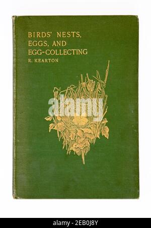 Das Titelbild eines spätviktorianischen Buches mit dem Titel Birds' Nester, Eggs, and Egg-Collecting von R Kearton. Stockfoto