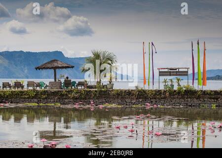 Indonesien, Sumatra, Insel Samosir, Tuk Tuk, Lake Toba Stockfoto