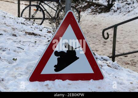 Kreek Rodeln im Schinkels Park, Hamburg-Blankenese Stockfoto