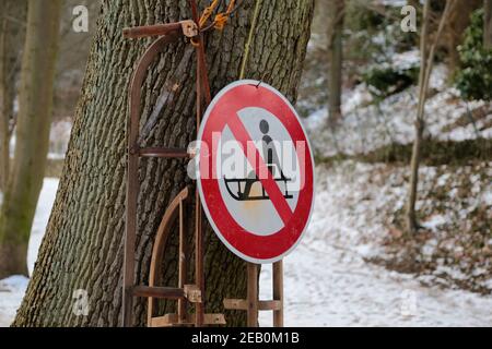 Kreek Rodeln im Schinkels Park, Hamburg-Blankenese Stockfoto