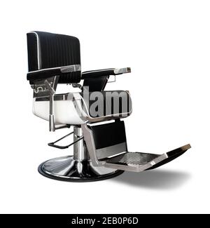 Friseurstuhl isoliert auf weißem Hintergrund Stockfoto