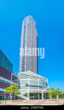 FRANKFURT, 18. AUGUST 2018: Eingang zur Messe Frankfurt Stockfoto