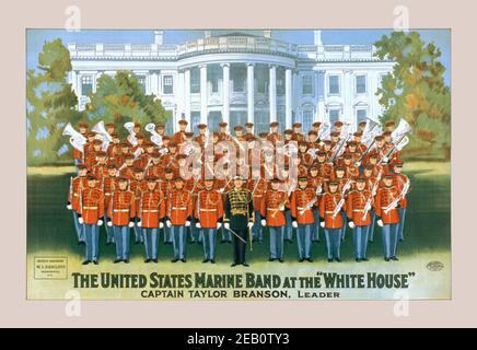 Die United States Marine Band im Weißen Haus 1928 Stockfoto