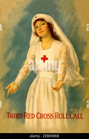 Dritter Anruf Zum Red Cross Roll 1918 Stockfoto