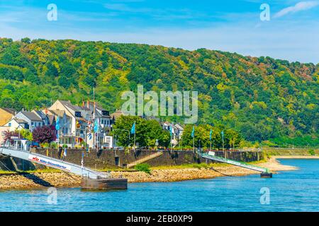 BAD SALZIG, DEUTSCHLAND, 16. AUGUST 2018: Bad Salzig Stadt in Deutschland Stockfoto