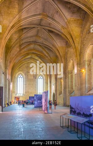 AVIGNON, FRANKREICH, 22. JUNI 2017: Touristen schlendern durch das Palais de Papes in Avignon, Frankreich Stockfoto