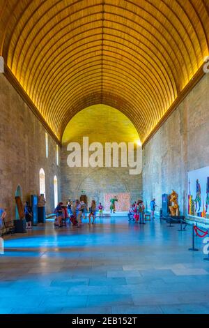 AVIGNON, FRANKREICH, 22. JUNI 2017: Touristen schlendern durch das Palais de Papes in Avignon, Frankreich Stockfoto