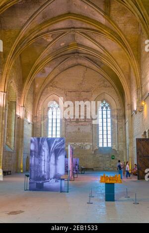 AVIGNON, FRANKREICH, 22. JUNI 2017: Touristen schlendern durch das Palais de Papes in Avignon, Frankreich Stockfoto