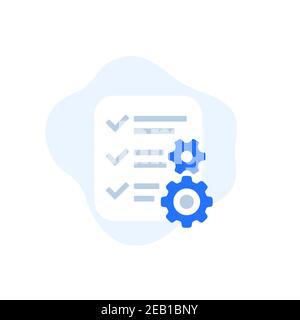 Symbol für Vorgänge und Vorgänge, flache Vektorgrafiken Stock Vektor