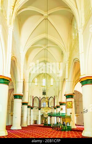 LEFKOSA, ZYPERN, 24. AUGUST 2017: Das Innere der Selimiye Moschee in Lefkosa, Zypern Stockfoto