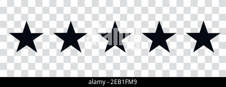 Vektor schwarz isoliert fünf Sterne. Kundenfeedback-Konzept. Stock Vektor