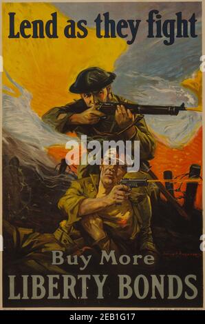 Lend as they fight - Buy more Liberty Bonds 1918 Stockfoto