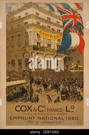 Cox & Co. France Ld. Die 1920 National Loan. Abonnieren. 1920 Stockfoto