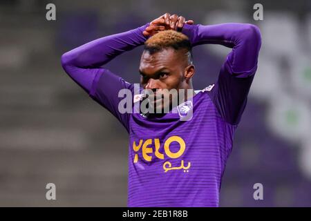 ANTWERPEN, BELGIEN - FEBRUAR 11: Segen Eleke von Beerschot VA während des Croky Cup-Spiels zwischen Beerschot und KV Mechelen im Olympiastadion auf Fe Stockfoto