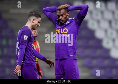 ANTWERPEN, BELGIEN - FEBRUAR 11: Segen Eleke von Beerschot VA während des Croky Cup-Spiels zwischen Beerschot und KV Mechelen im Olympiastadion auf Fe Stockfoto