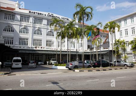 The Eastern & Oriental Hotel, George Town, Penang das Eastern Hotel wurde 1884 gegründet. Es fusionierte mit dem Oriental Hotel im Jahr 1889 zu Ostern Stockfoto