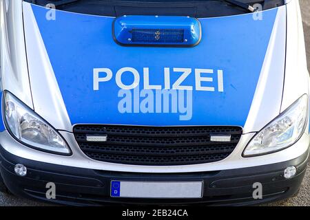 deutsche Polizei Auto Textübersetzung: Polizei Stockfoto