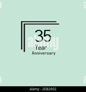 35 Jahrestag Moderne Stempel Siegel für Geburtstag Hochzeitsfeier Stock Vektor