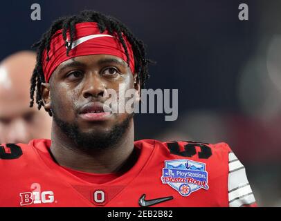 (DATEI FOTOS).ehemalige Ohio State Buckeies (52) Wyatt Davis wird voraussichtlich in der 1st oder 2nd Runde des 2021 NFL Draft gehen, hier ist er am 28. Dezember 2019 im Vergleich zu den Clemson Tigers, der NFL Draft wird in Cleveland, Ohio am 29. April 2021 stattfinden. (Obligatorische Gutschrift: Jose/MarinMedia.org/Cal Sport Media) (absoluter vollständiger Fotograf und Credits erforderlich) Stockfoto
