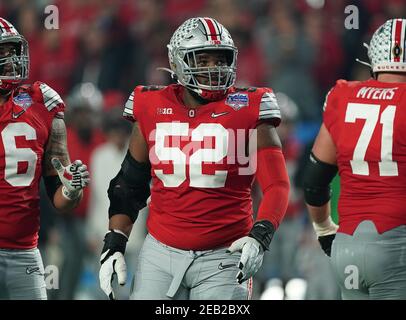 (DATEI FOTOS).ehemalige Ohio State Buckeies (52) Wyatt Davis wird voraussichtlich in der 1st oder 2nd Runde des 2021 NFL Draft gehen, hier ist er am 28. Dezember 2019 im Vergleich zu den Clemson Tigers, der NFL Draft wird in Cleveland, Ohio am 29. April 2021 stattfinden. (Obligatorische Gutschrift: Jose/MarinMedia.org/Cal Sport Media) (absoluter vollständiger Fotograf und Credits erforderlich) Stockfoto
