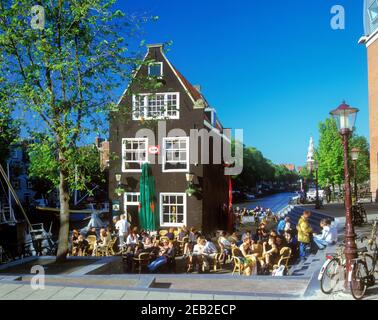 1999 HISTORISCHE OUTDOOR-CAFÉ DE SLUYSWATCH SAINT ANTONIES SLUIS AMSTERDAM NIEDERLANDE Stockfoto