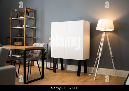 Wohnzimmer Innenausstattung Home Design Möbel Und White Floor Stockfoto