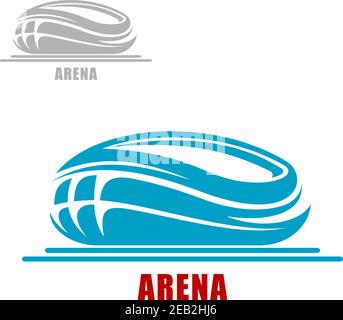 Moderne Sportarena oder Stadion abstrakte Ikone in der Form Einer runden Schüssel Stock Vektor