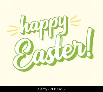 Handgezeichnetes FRÖHLICHES OSTERZITAT als Logo. Beschriftung für Grußkarte, Werbung, Werbung, Poster, Flyer, Banner. Stock Vektor