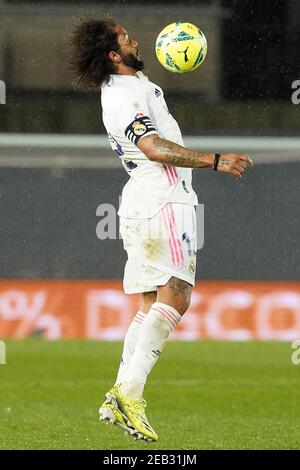 Real Madrid Marcelo Vieira während des La Liga-Spiels Real Madrid gegen Getafe am 9. Februar 2021 in Madrid, Spanien. Foto von Acero/AlterPhotos/ABACAPRESS.COM Stockfoto