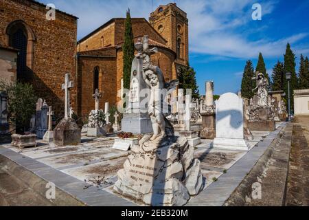 Typischer italienischer Friedhof Cimitero delle Porte Sante, San Miniato al Monte, Florenz, Toskana, Italien, Europa Stockfoto