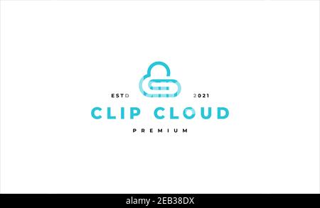 Clip Cloud Logo Design Vektor Stockfoto