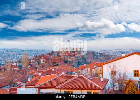 Das Schloss Ankara ist eine beliebte Touristenattraktion. Ankara, Türkei. Stockfoto