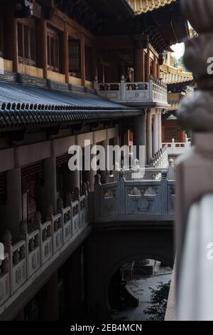 Details von Jing an Tempel in Shanghai Stockfoto