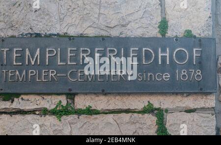 Templerfriedhof - Templerfriedhof erbaut 1787 in Jerusalem, Heiliges Land Stockfoto